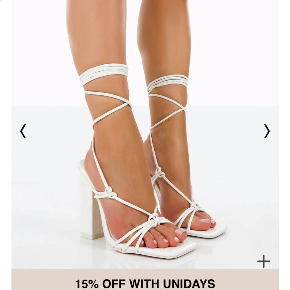 BRAND NEW PUBLIC DESIRE HEELS WHITE